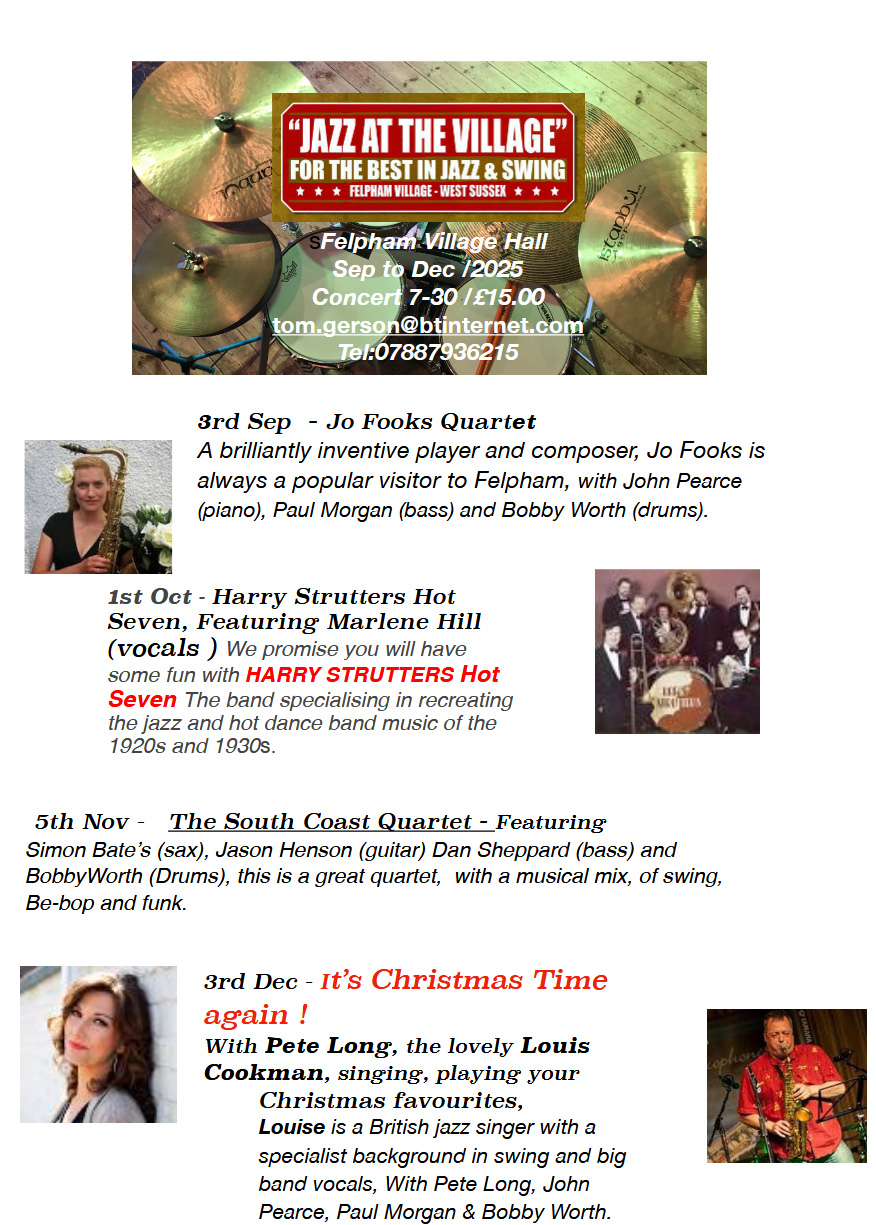 Jazz at the Village 2025 Autumn Programme